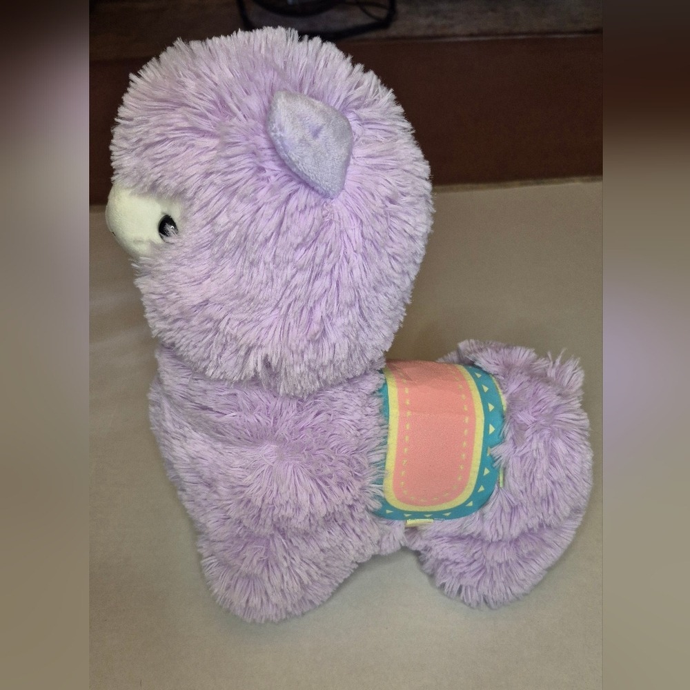 Bobby Bear Llama Plush Unisex Medium Kawaii Shaggy Faux Fur Purple Nursery Toy